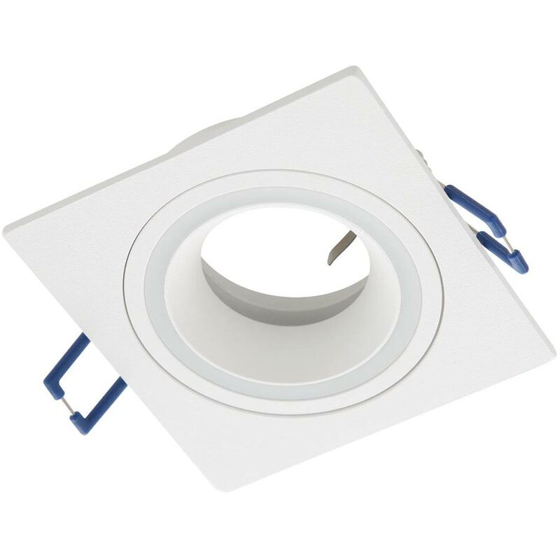 Image of Lampada di salvezza carosso in plastica bianca GU10 1x35W l: 9,3 cm b: 9,3 cm h: 2,5 cm Dimmabile