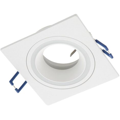 Lampada di salvezza carosso in plastica bianca GU10 1x35W L: 9,3 cm B: 9,3 cm H: 2,5 cm Dimmabile