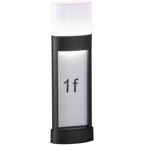 Lampada d'ingresso lampada da terra per esterno numero civico luce esterna IP54, luce vialetto patio giardino, nero, adesivo, 1x LED 10.5W 660Lm 3000K, AxLxP 50x16x7.5cm, Wofi 12225