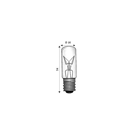 Lampada E14 16x54 25W per forni e cappe con alte temperature