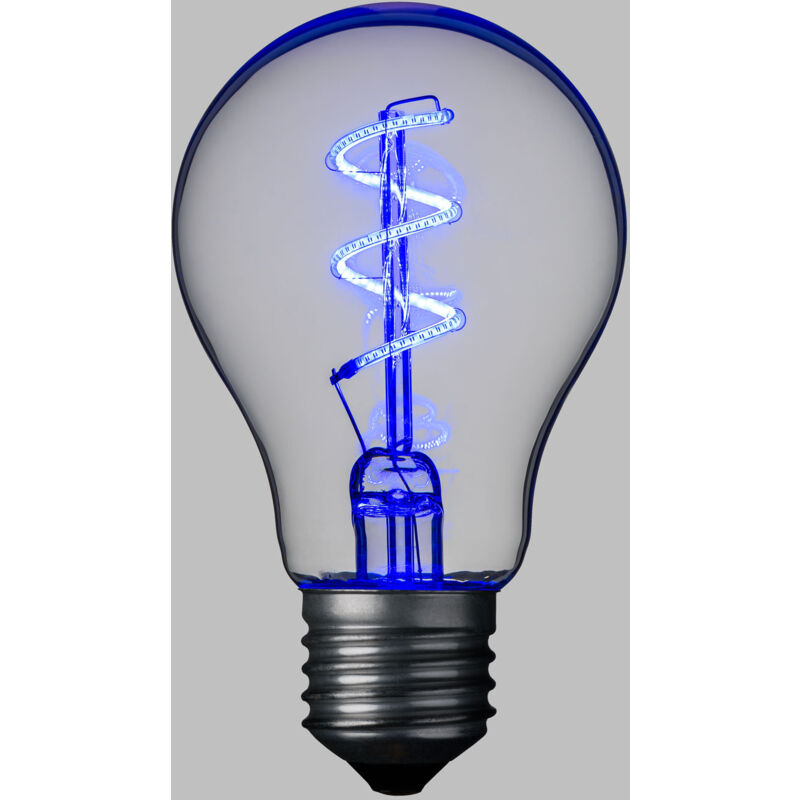 Lampe E27 36V goutte spirale bleue Ø60mm