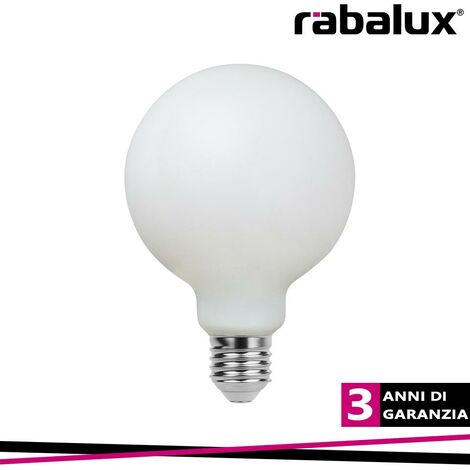 RABALUX LAMPADA E27 G95 8W 4000K OPALE - Luce NATURALE