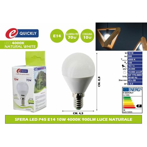 SanGlory Lampadine LED E14 Luce Naturale, 10W Lampadina LED E14 equivalenti  a 90W Lampada Alogena, Bianca Naturale 4000K, 1050LM, E14 Lampadine LED di  Mais Non Dimmerabile, Pacco da 4 : : Illuminazione