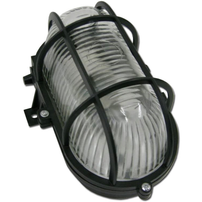 Lampada elettrica applique ovale 60W E-27 scatola nera 14025