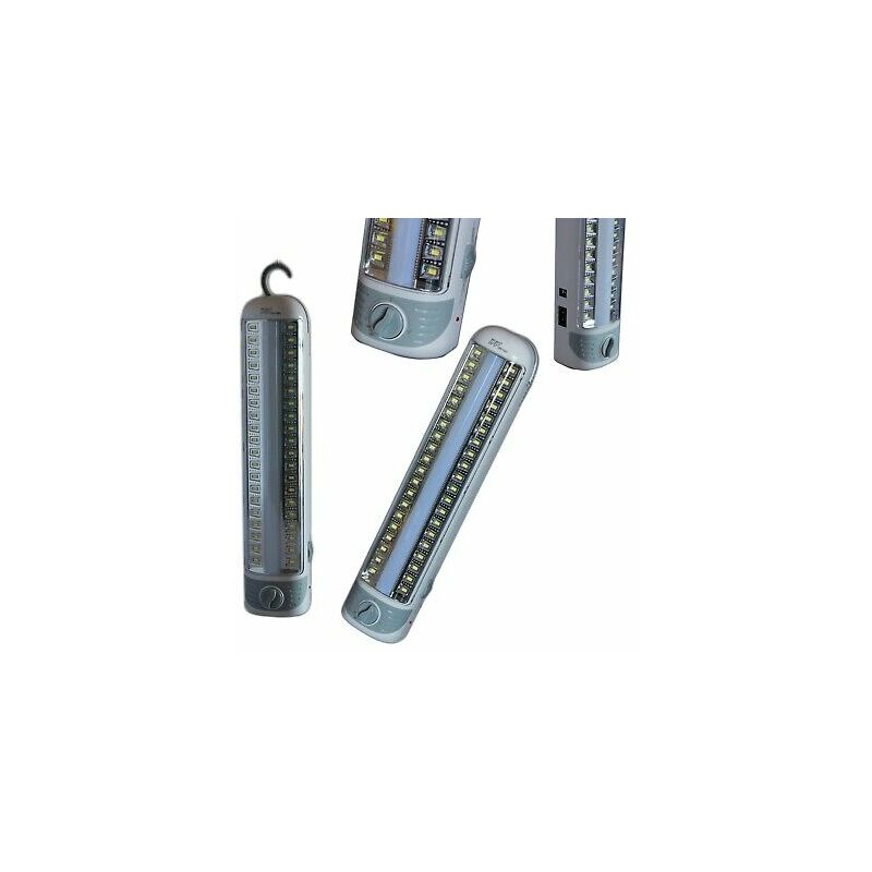 Image of Lampada emergenza 40 led smd con neon ricaricabile per casa auto camper 7111