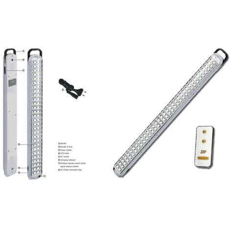LAMPADA EMERGENZA 84 LED LUCE BIANCA RICARICABILE CON LAMPADA DI EMERGENZA RICARICABILE PORTATILE CON TELECOMANDO