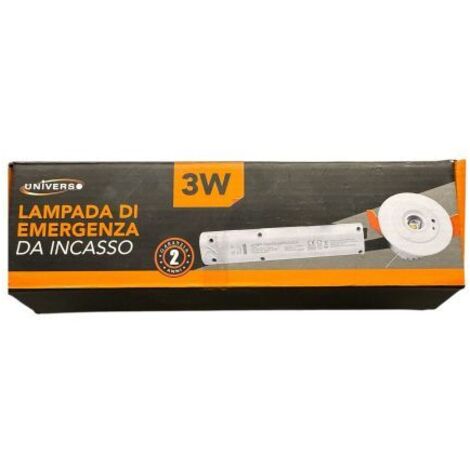 Lampada Emergenza da Incasso Mini Faretto LED 3W COB Luce Fredda 6500k