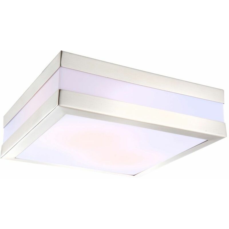 Image of Etc-shop - led 19 watt soffitto lampada da esterno illuminazione apparecchio acciaio inox bianco caldo creek