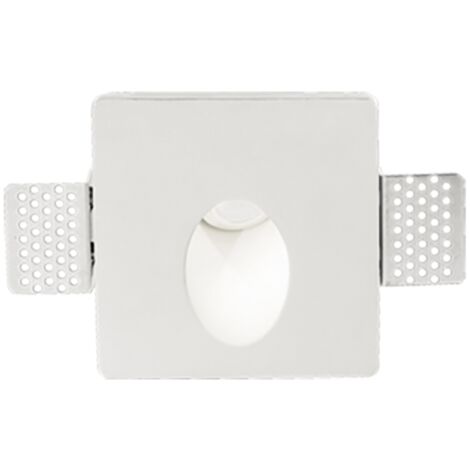 Lampada faretto da incasso LED in gesso verniciato Bianco VALZER 10x10 cm