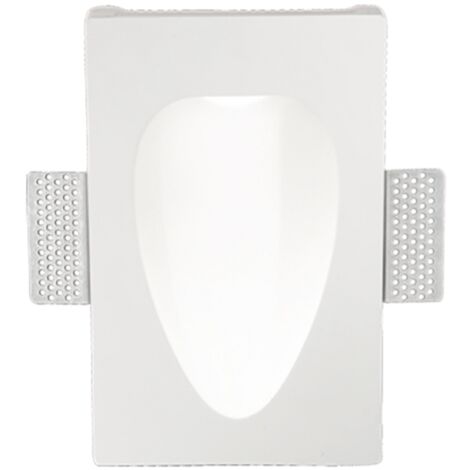 Lampada faretto LED da incasso in gesso verniciato Bianco LISCIO 14x23 cm