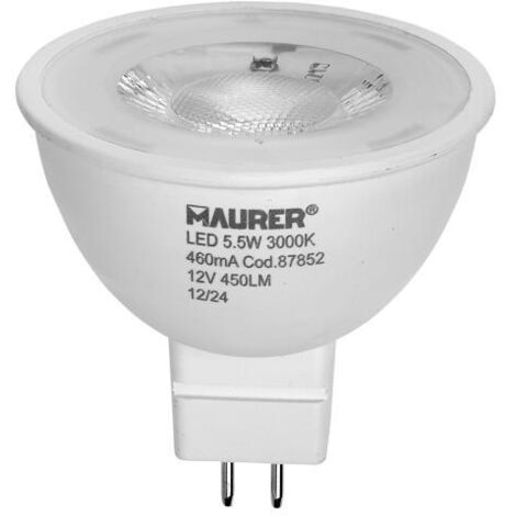 LAMPADA FARETTO LED TRASPARENTE MAURER GU5.3 12V 5,5W 450L 3000K CALDA