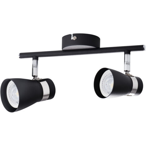 lampada faretto parete soffitto enali 2 luci nero orientabile GU10