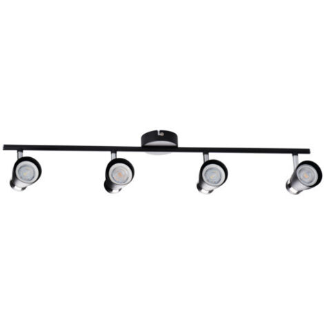 lampada faretto parete soffitto enali orientabile nero 4 luci GU10