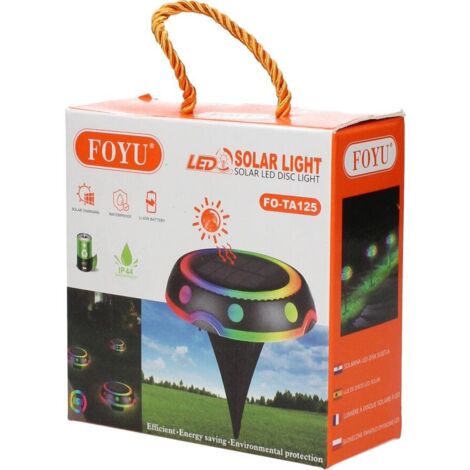 LAMPADA FARETTO SOLARE LED DA GIARDINO RGB CON PANNELLO SOLARE DA DECORO
