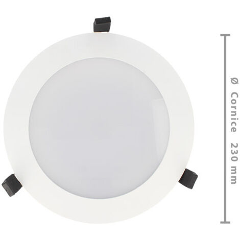 Lampada Faro Led Incasso Da Soffitto 38W Bianco Caldo Rotondo Per Negozio Diametro 230mm IP44