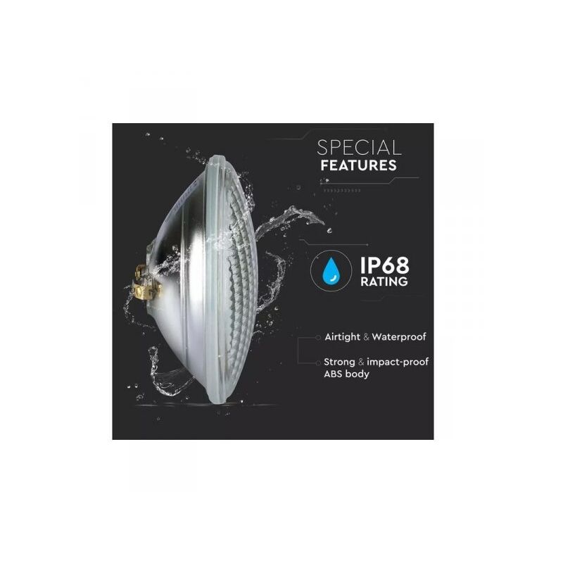 Lampada Faro Led PAR56 8W 12V Per Piscina IP68 Bianco Freddo 6400K Pool Light Sommergibile SKU-7555