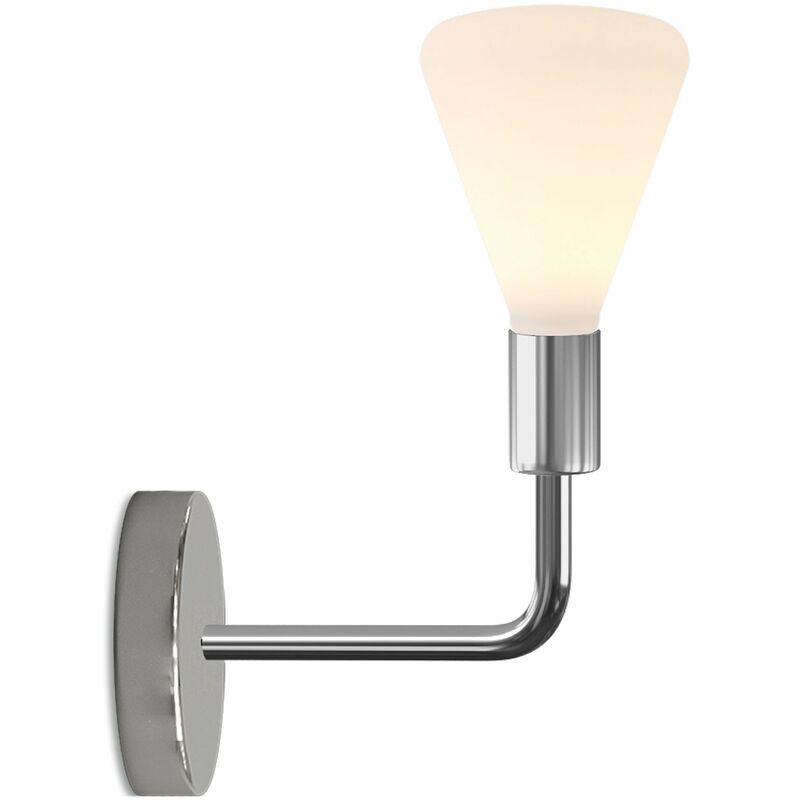 Image of Lampada Fermaluce Elle in metallo con lampadina Siro Cromo - Cromo