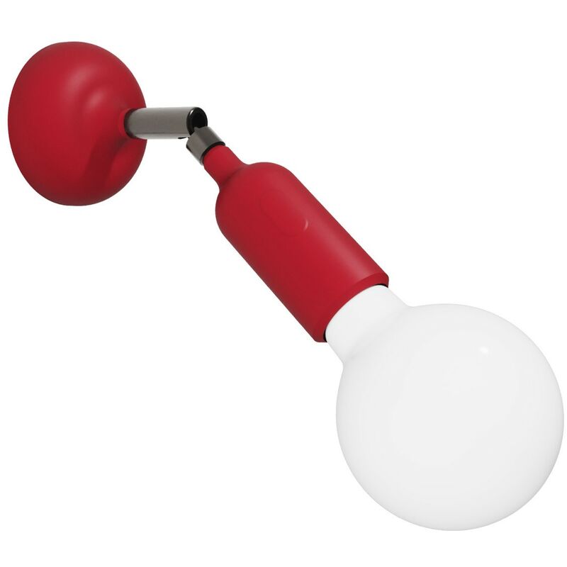 Image of Lampada Fermaluce in silicone con snodo e con interruttore incorporato Con lampadina - Rosso - Con lampadina