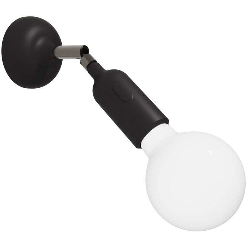 Image of Lampada Fermaluce in silicone con snodo e con interruttore incorporato Con lampadina - Nero - Con lampadina