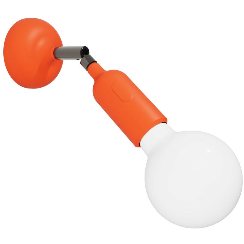 Image of Lampada Fermaluce in silicone con snodo e con interruttore incorporato Con lampadina - Arancione - Con lampadina
