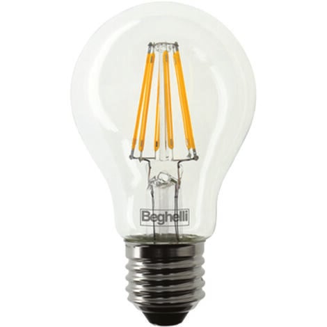 BEGHELLI Lampada filo led goccia zafiro e27 - 7w- 2700°k calda - 1000 lm - 60x105h