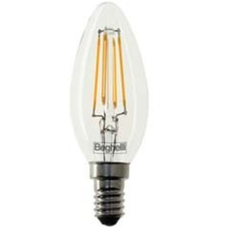 LAMPADA FILO LED OLIVA ZAFIRO E14- - 6W - 2700  °K calda - 810 lm - 35x98h - 5 blister BEGHELLI