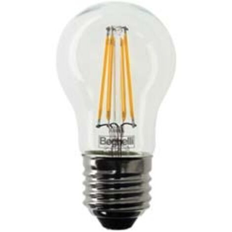 LAMPADA FILO LED SFERA ZAFIRO E27- - 6w - 2700°K calda - 810 lm - 45x76h - 2 blister BEGHELLI
