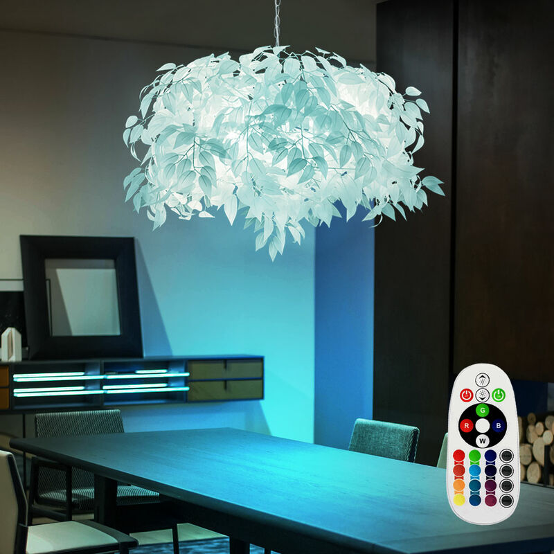 Image of Lampada foglia soffitto plafoniera sospesa soggiorno moderna lampada a sospensione camera da letto, telecomando dimmerabile, 4x led rgb 3.5W 320Lm,