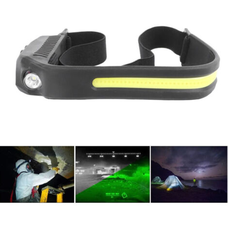 Lampada frontale a induzione ABS alimentata da batteria ricaricabile tramite USB, lampada frontale ultra luminosa per corsa, escursionismo, campeggio, pesca, DUBUNS