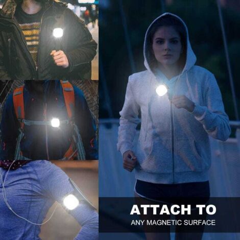 Lampada frontale a LED da torace, 2 pezzi, luce di corsa con 4 modalità di illuminazione, lampada di sicurezza con clip per sport all'aria aperta