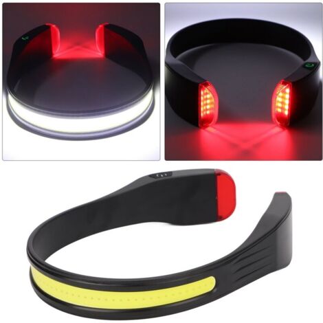 Lampada frontale a LED leggera e morbida con luce rossa IPX4, impermeabile e comoda, lampada frontale portatile COB per campeggio all'aperto, DUBUNS