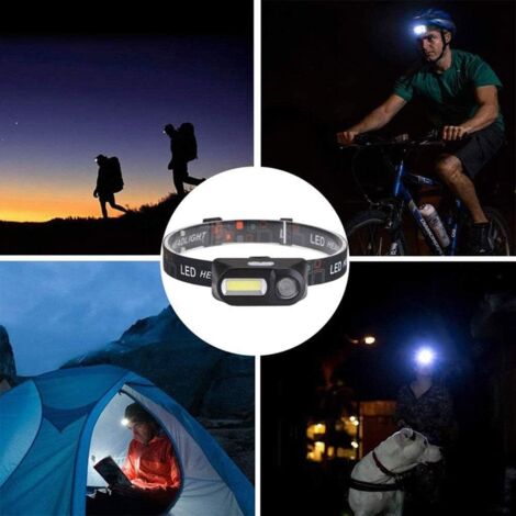 Lampada frontale a LED, mini lampada frontale ricaricabile USB portatile, lampada frontale da campeggio, lampada frontale da pesca, torcia elettrica