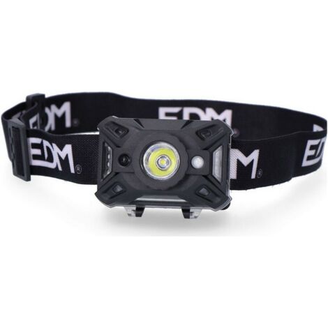 Lampada frontale con sensore on/off 1 cob 5w LED 7 tipi di luce 3xaaa inclusa EDM