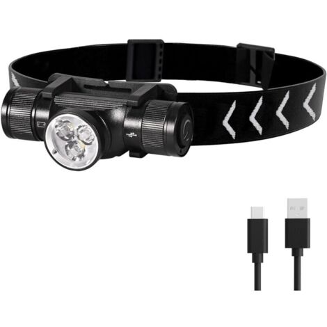 Lampada frontale H330, lampada frontale a LED ricaricabile da 1500 lumen, torcia frontale impermeabile IP66, 5 modalità di illuminazione per ciclismo, campeggio, escursionismo, fai da te [Classe energ