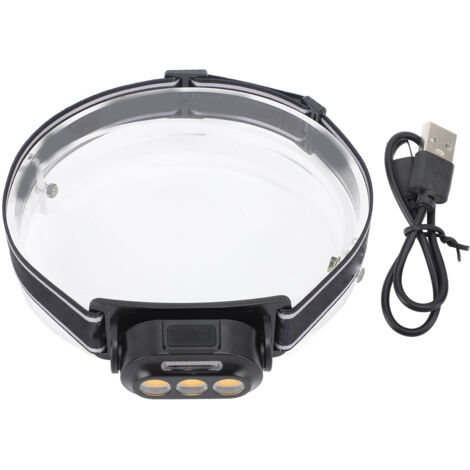 Lampada frontale impermeabile da 500 mAh, ricaricabile tramite USB, elastica, ideale per campeggio, ciclismo e pesca notturna.
