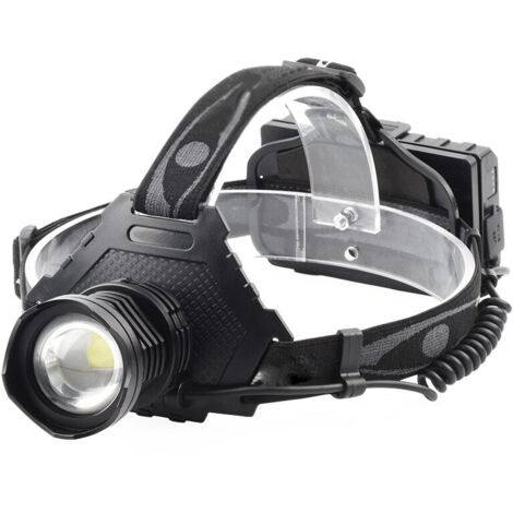Lampada frontale, LED, impermeabile, nera