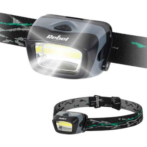 Lampada frontale professionale Vipow con LED COB da 120 lm, 3 W, portata 20 m