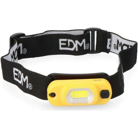Lampada frontale ricaricabile 1 led cob 1w 3.7v 250mah EDM