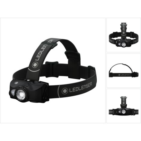 Lampada frontale ricaricabile Ledlenser MH8 da 600 lumen, focalizzabile, impermeabile IPX4, con batteria e cavo di ricarica inclusi
