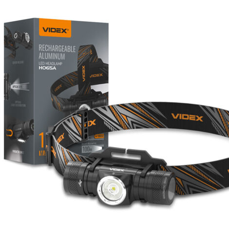 Lampada frontale tattica a LED Batteria ricaricabile da 10 W per 58 ore Portata 1200 lm 100 m IP68 VLF-H065A Videx