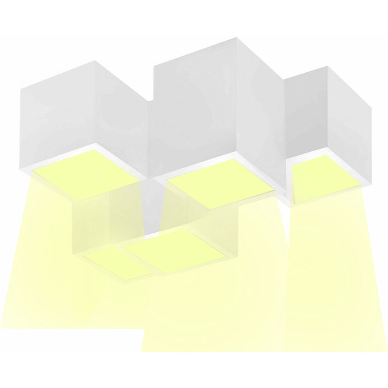Image of Lampada gesso da soffitto plafoniera a 5 cubi attacco faretto GU10 luce naturale