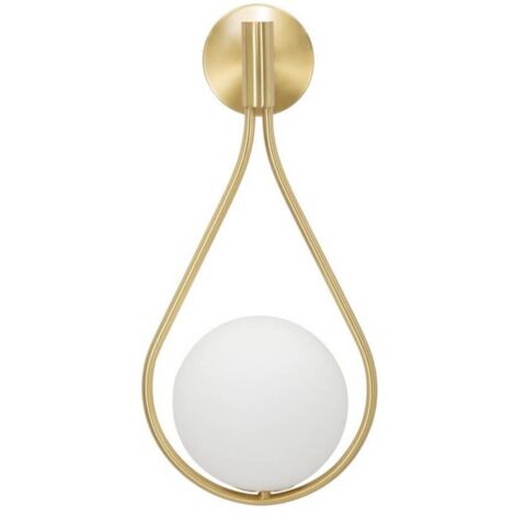 Lampada "Glamy" struttura in metallo color oro e vetro per interni -Da muro