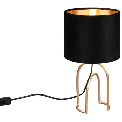 Lampada GRACE R51131002 metallo oro e paralume velluto nero