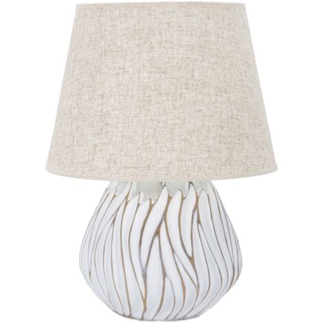 Lampada Honduras 35x48x35 cm in Poliresina Bianco/Marrone