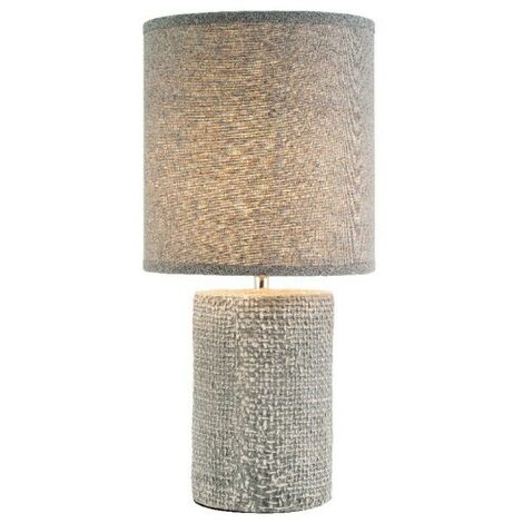 Lampada in ceramica con paralume in lino Ø20x(h)43cm
