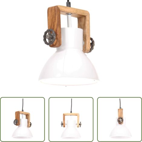 Lampada in ferro -  Lampada a Sospensione Industriale 25 W Bianca Rotonda 19 cm E27