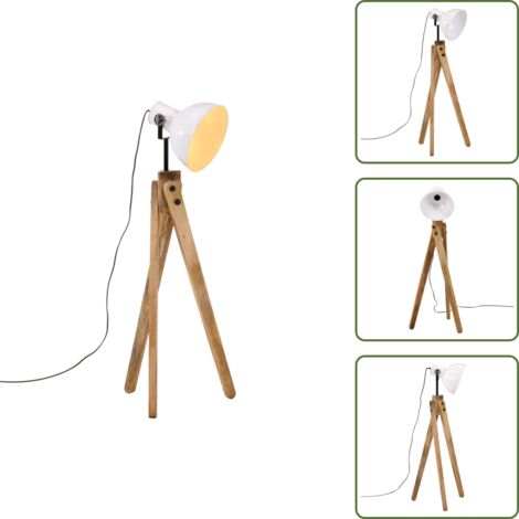 Lampada in ferro - vidaXL Lampada da Terra 25 W Bianca 45x45x120 cm E27 - Lampada in legno