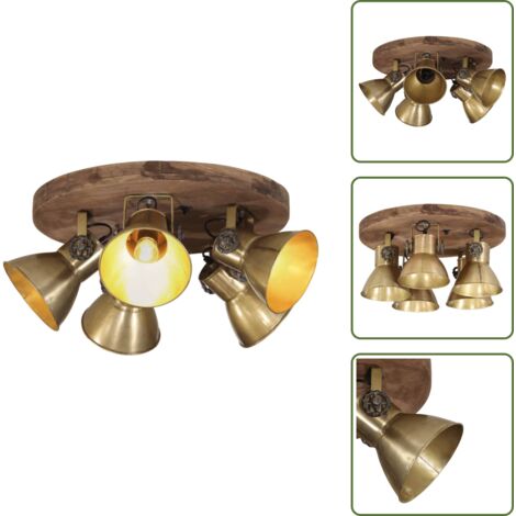 Lampada in ottone - vidaXL Lampada a Soffitto 25 W Ottone Anticato 50x50x25 cm E27 - Lampada con paralume
