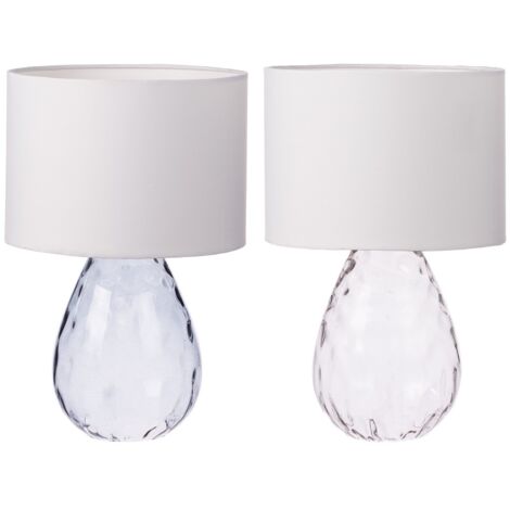 LAMPADA IN VETRO E TESSUTO GLASS D25XH39CM IN 2 CO