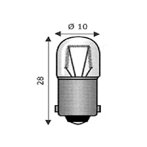 Lampada incandescenza BA9S 220V 10×28mm WIM4101138 per strumenti